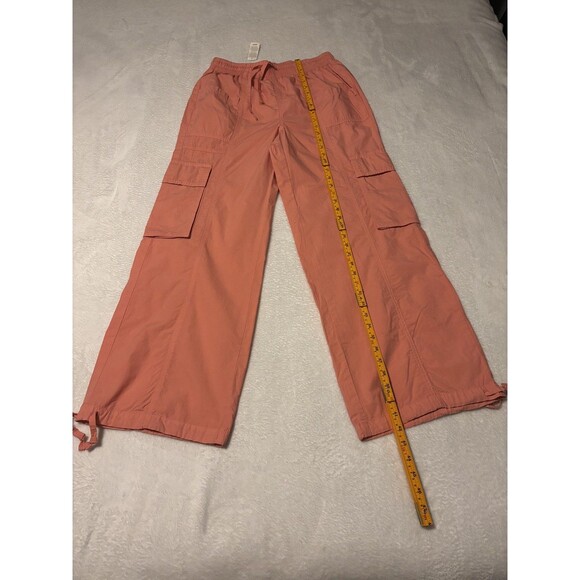 Aerie Wide Leg Cargo 100% Cotton Women’s Pants Sz SP Peach NWT - Picture 2 of 6